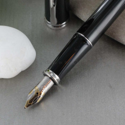 Stylo Plume Cross® Townsend Laque Noire/Plaqué Rhodium