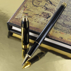 Stylo Roller Cross® Townsend Laque Noire Plaqué Or