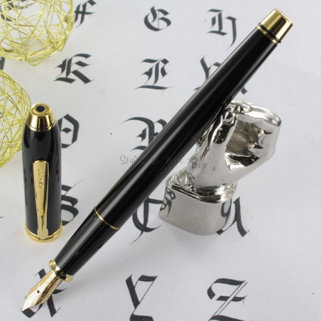 Stylo Plume Cross® Townsend Laque Noire Plaqué Or