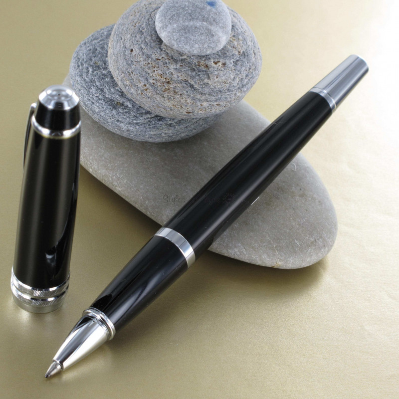 Stylo Roller Cross® Bailey Noir Laqué (convertible en bille)