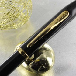 Stylo Plume Cross® Century II Précieux Laque Noire & Or 23 carats