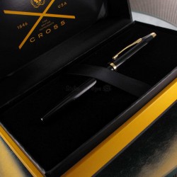 Stylo Roller Cross® Century II Précieux Laque Noire & Or 23 carats