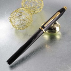 Stylo Roller Cross® Century II Précieux Laque Noire & Or 23 carats