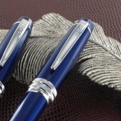 Parure Stylos Bille & Portemines Cross® Bailey Laque Bleue