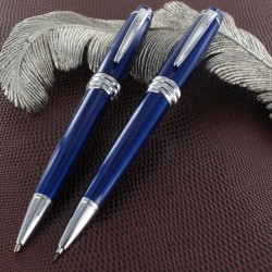 Parure Stylos Bille & Portemines Cross® Bailey Laque Bleue