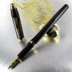Stylo Plume Cross® Century II Précieux Laque Noire & Or 23 carats