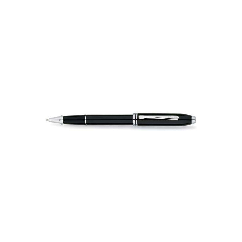 Stylo Roller Cross® (convertible en Bille) Townsend® Laque Noire/Plaqué Rhodium