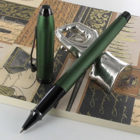 Stylo Roller Cross Townsend Vert Mat PVD Pointe de Diamant