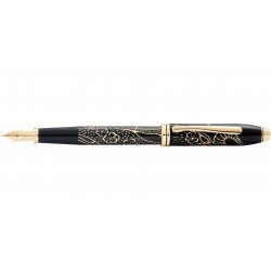 Stylo Plume Moyenne Cross® Townsend "Année du Buffle" Laqué Noir & Or 23 cts