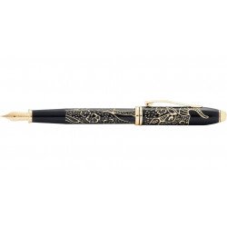 Stylo Plume Moyenne Cross® Townsend "Année du Buffle" Laqué Noir & Or 23 cts