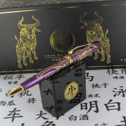 Stylo Bille Cross® Townsend "Année du Buffle" Laqué Prune & Or 23 cts