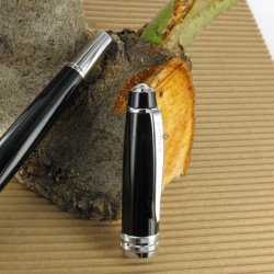 Stylo Plume Cross® Bailey Noir Laqué (Plume moyenne)