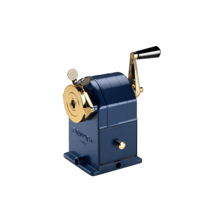 détail poignée dorée machine Cosmic Blue