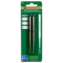 Pack de 2 Recharges BILLE NOIRE large 0,9 mm (recharge générique/compatible) pour stylos MB.