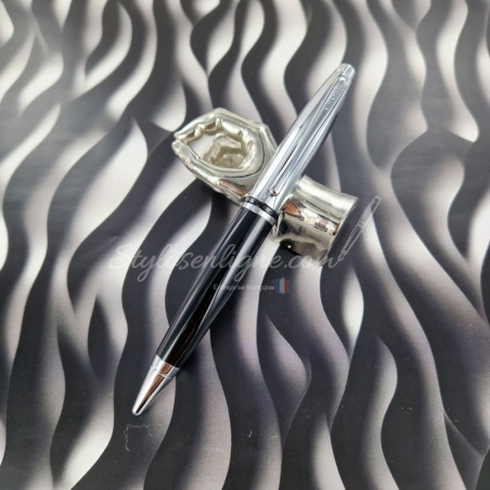 Stylo bille Calais Chrome et laque noire