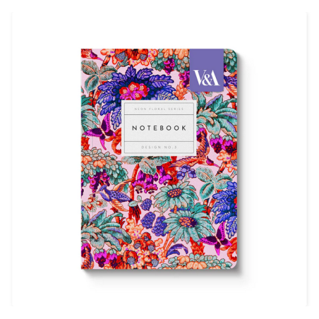 Carnet de notes A6 Premium à motif floral fluo et corail jungle OHH DEER®