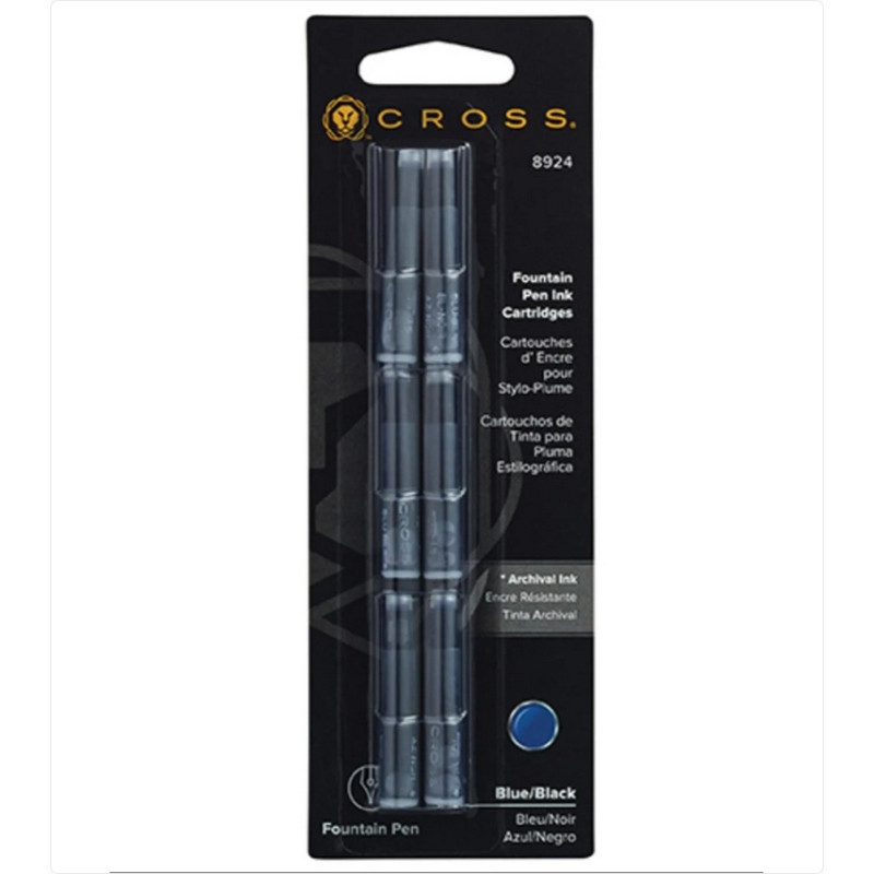 Cartouches d’encre Cross bleu/noir 8924 pour stylo-plume – vue rapprochée