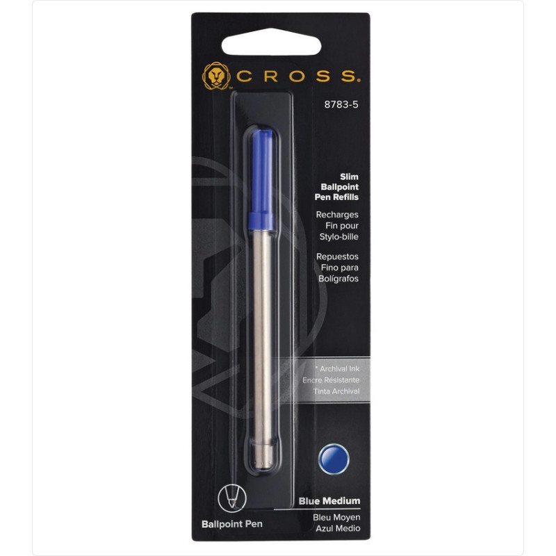 Recharge Cross Slim Stylo Bille Bleu 8783-5 – Packaging