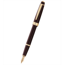 Stylo-plume Cross Bailey Light bordeaux et doré – vue latérale pleine