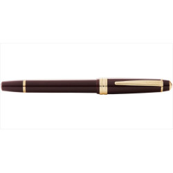 Stylo-plume Cross Bailey Light bordeaux et doré – gros plan sur la plume