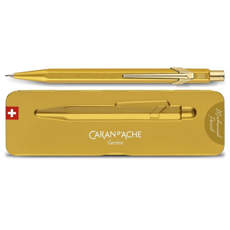 Coffret-caran-dache-849-crayon-mecanique-or-face