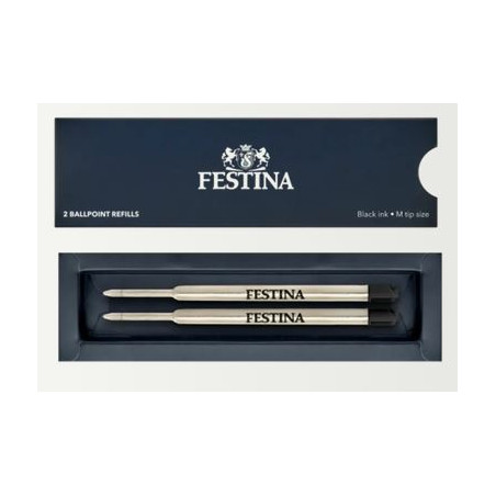 Deux recharges pour stylo bille Festina noires taille M dans leur coffret