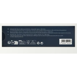 Dos de l'emballage des recharges roller Festina bleues taille M avec informations produit