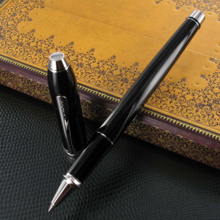 Stylo Roller Cross Townsend Laque Noire/Plaqué Rhodium (convertible en Bille)